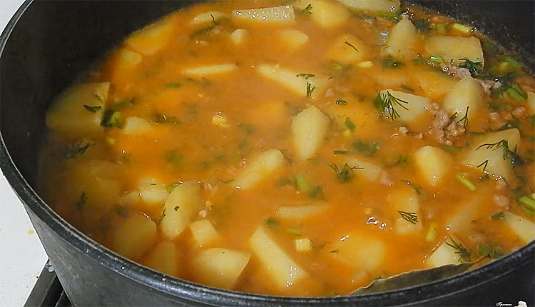 картошка тушёная с мясом рецепт