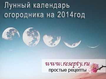 лунный календарь огородника 2014
