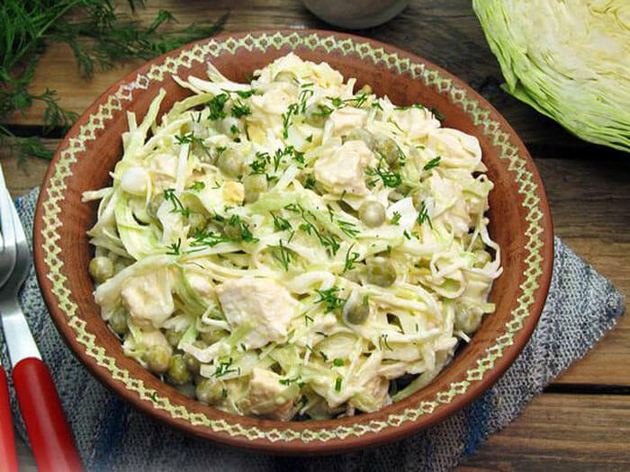 салат с капустой и курицей рецепт
