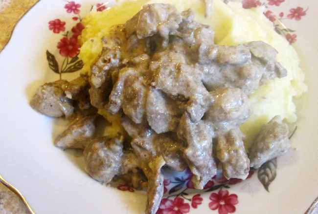 Печень куриная со сливками в мультиварке