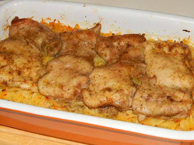 курица в духовке с капустой
