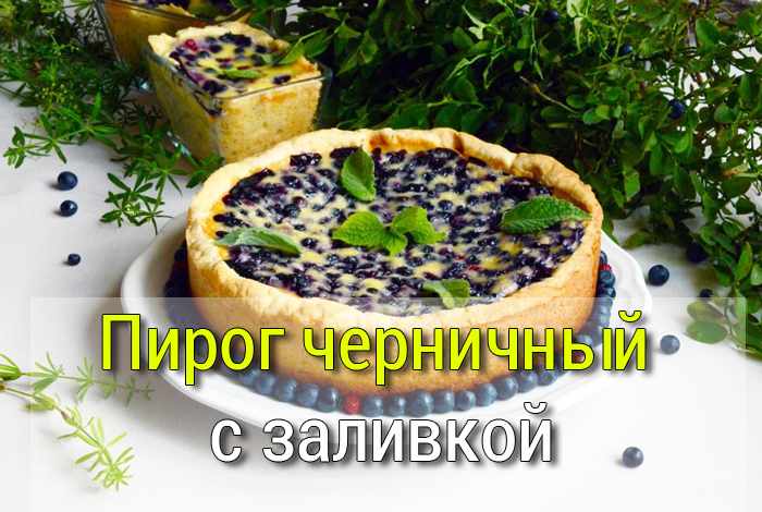 Пирог черничный с заливкой