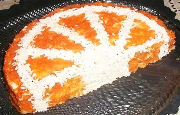 салат с курицей слоеный