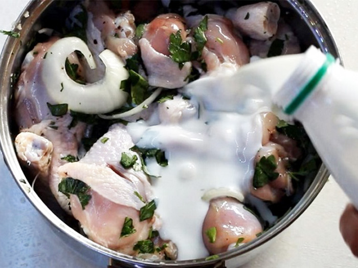 шашлык из курицы на кефире